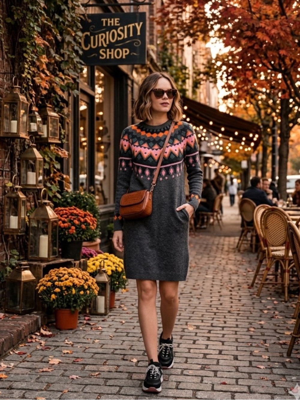 Noisy May Sweater dress -Grey -Beautiful Fair aisle pattern NWOT -Sz M​​​​​ - Picture 2 of 10